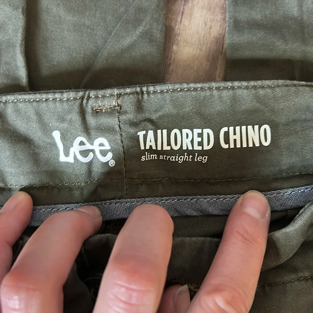 Lee Tailored Chino Slim Streight Leg - Olive Green Pants - Picture 4 of 6